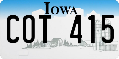 IA license plate COT415