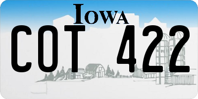 IA license plate COT422