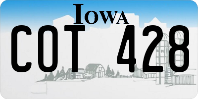 IA license plate COT428
