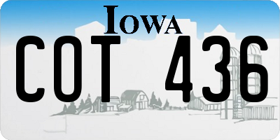 IA license plate COT436