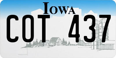 IA license plate COT437