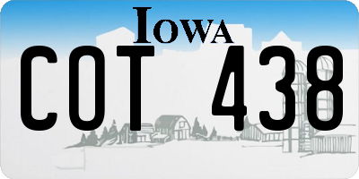 IA license plate COT438