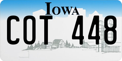 IA license plate COT448