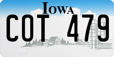 IA license plate COT479