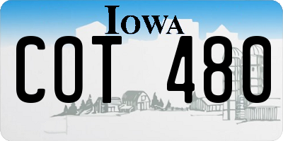 IA license plate COT480