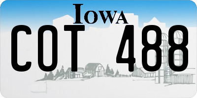 IA license plate COT488