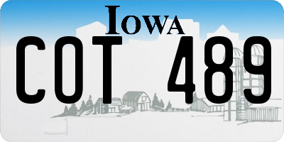 IA license plate COT489