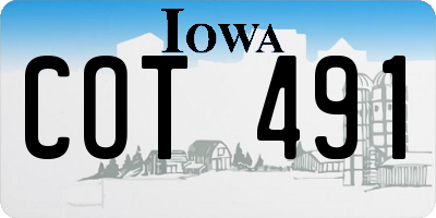 IA license plate COT491