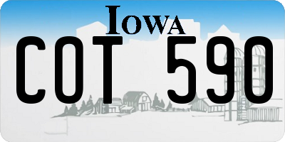 IA license plate COT590