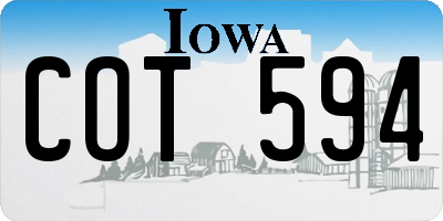 IA license plate COT594