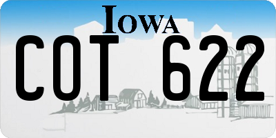 IA license plate COT622