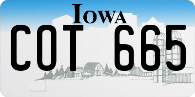 IA license plate COT665