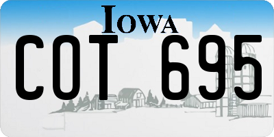 IA license plate COT695