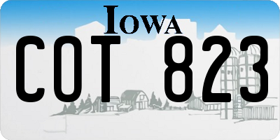 IA license plate COT823