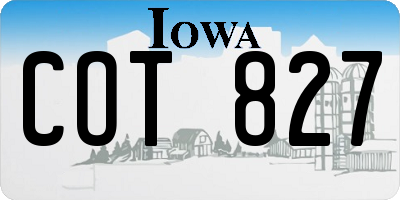 IA license plate COT827