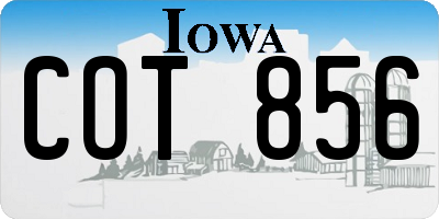 IA license plate COT856