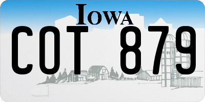 IA license plate COT879