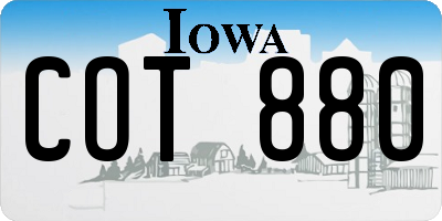 IA license plate COT880