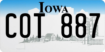 IA license plate COT887