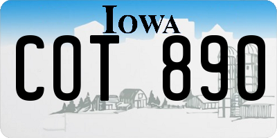 IA license plate COT890