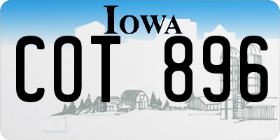 IA license plate COT896