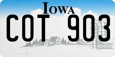 IA license plate COT903