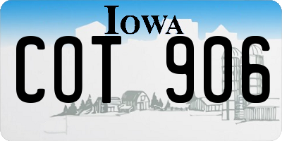 IA license plate COT906