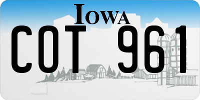 IA license plate COT961