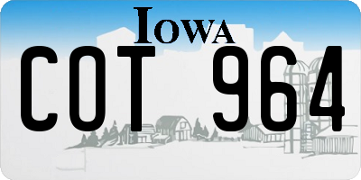 IA license plate COT964