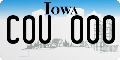 IA license plate COU000