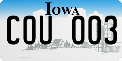IA license plate COU003