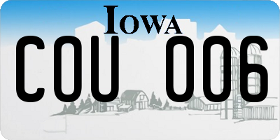 IA license plate COU006