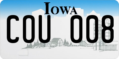 IA license plate COU008