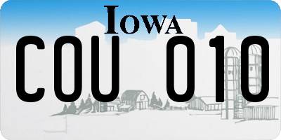 IA license plate COU010