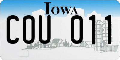 IA license plate COU011