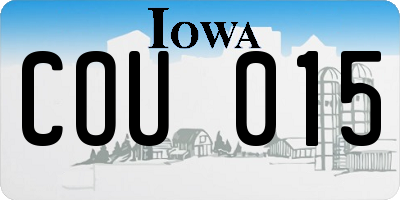IA license plate COU015