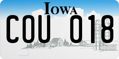 IA license plate COU018