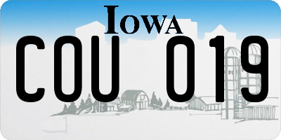IA license plate COU019