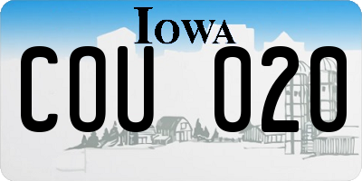 IA license plate COU020