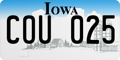 IA license plate COU025