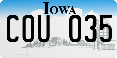 IA license plate COU035