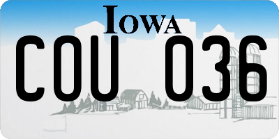 IA license plate COU036