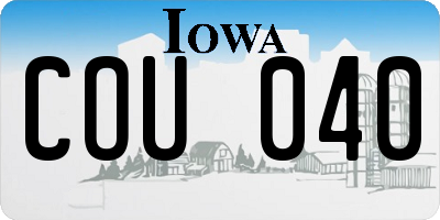 IA license plate COU040