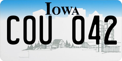 IA license plate COU042