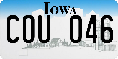 IA license plate COU046