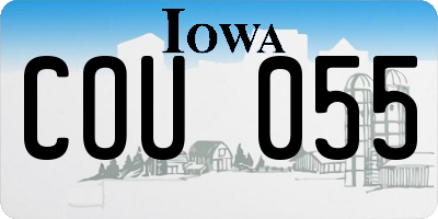 IA license plate COU055