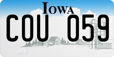IA license plate COU059