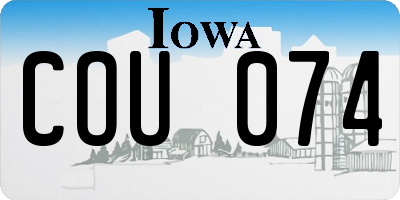 IA license plate COU074