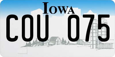 IA license plate COU075