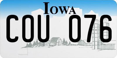 IA license plate COU076